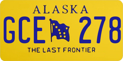 AK license plate GCE278
