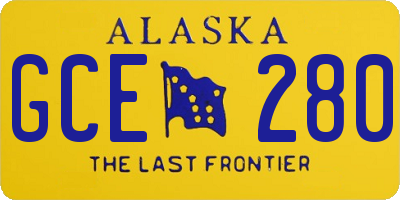 AK license plate GCE280