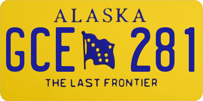 AK license plate GCE281