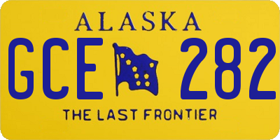 AK license plate GCE282