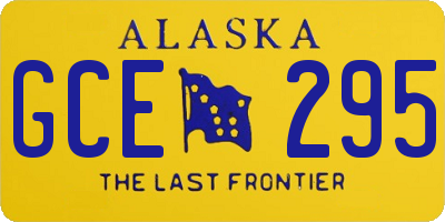 AK license plate GCE295