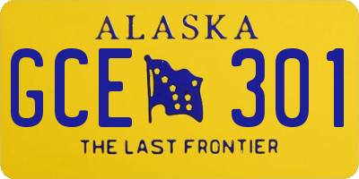 AK license plate GCE301