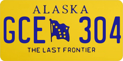 AK license plate GCE304