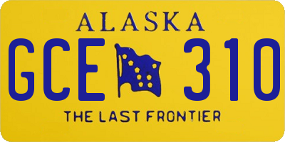 AK license plate GCE310