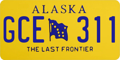 AK license plate GCE311