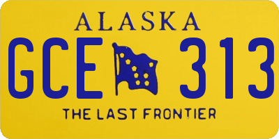 AK license plate GCE313