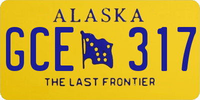 AK license plate GCE317
