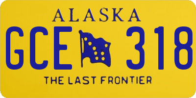 AK license plate GCE318