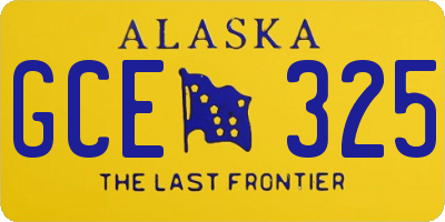 AK license plate GCE325