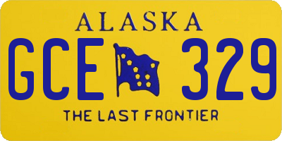 AK license plate GCE329