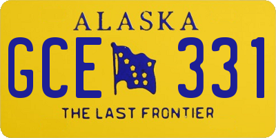 AK license plate GCE331