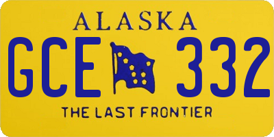 AK license plate GCE332