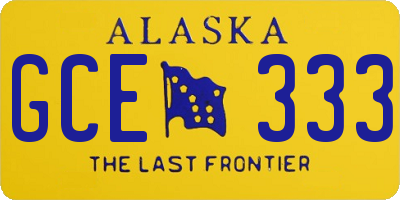 AK license plate GCE333
