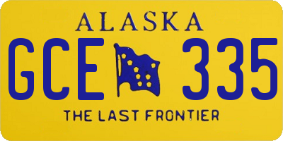 AK license plate GCE335