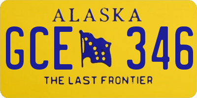 AK license plate GCE346