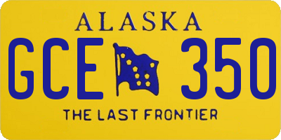 AK license plate GCE350