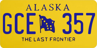 AK license plate GCE357