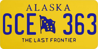 AK license plate GCE363