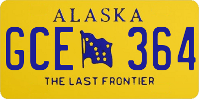 AK license plate GCE364
