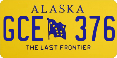 AK license plate GCE376