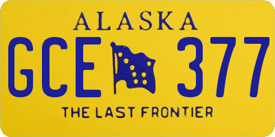 AK license plate GCE377