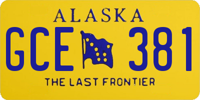 AK license plate GCE381