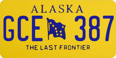 AK license plate GCE387