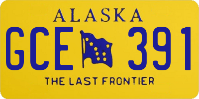 AK license plate GCE391