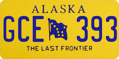 AK license plate GCE393