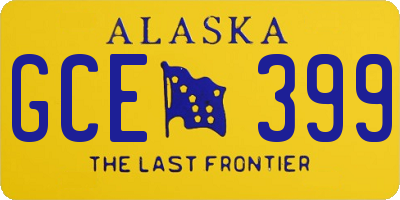 AK license plate GCE399
