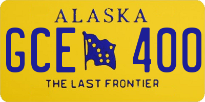 AK license plate GCE400