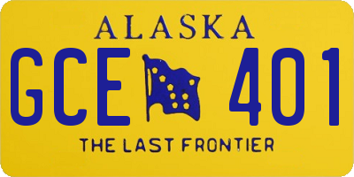AK license plate GCE401