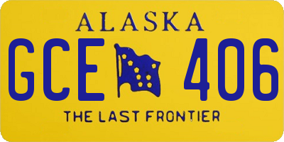 AK license plate GCE406