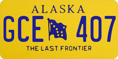 AK license plate GCE407