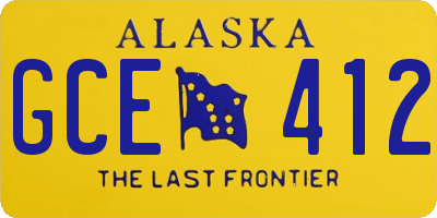 AK license plate GCE412