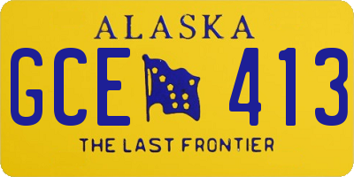 AK license plate GCE413