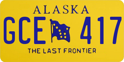 AK license plate GCE417