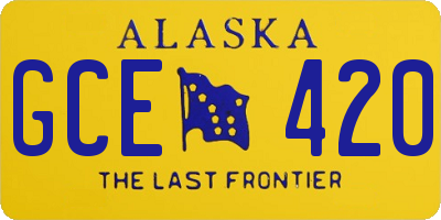 AK license plate GCE420