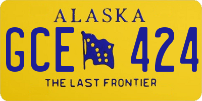 AK license plate GCE424