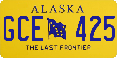 AK license plate GCE425