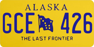 AK license plate GCE426