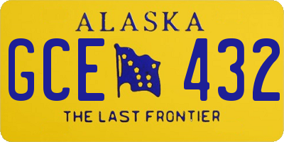 AK license plate GCE432