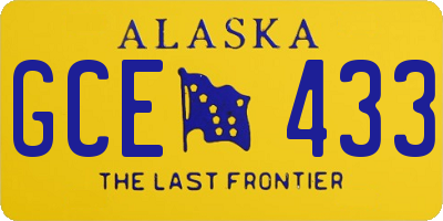 AK license plate GCE433
