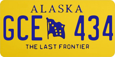 AK license plate GCE434
