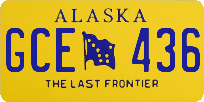 AK license plate GCE436