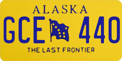 AK license plate GCE440