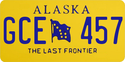 AK license plate GCE457