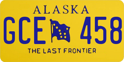 AK license plate GCE458