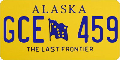 AK license plate GCE459