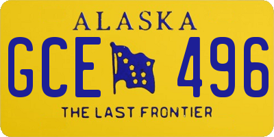 AK license plate GCE496